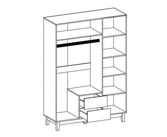 Ντουλάπα Awell pakoworld τρίφυλλη sonoma-λευκό 153.5x54.5x216εκ - ΝΤΟΥΛΑΠΕΣ στο Milonadakis.gr