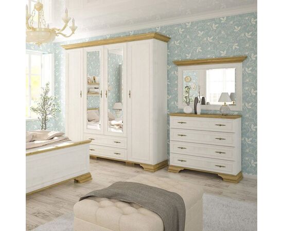 Συρταριέρα Jaden pakoworld 4ων συρταριών golden oak-λευκό antique 93,5x39x88,5εκ - ΣΥΡΤΑΡΙΕΡΕΣ - ΤΟΥΑΛΕΤΕΣ στο Milonadakis.gr