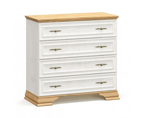 Συρταριέρα Jaden pakoworld 4ων συρταριών golden oak-λευκό antique 93,5x39x88,5εκ - ΣΥΡΤΑΡΙΕΡΕΣ - ΤΟΥΑΛΕΤΕΣ στο Milonadakis.gr