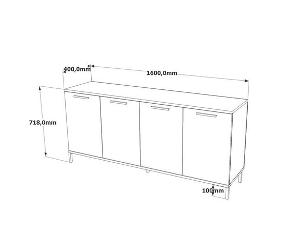 Μπουφές Kermit pakoworld ανθρακί-oak 160x40x72εκ - ΜΠΟΥΦΕΔΕΣ-ΚΟΝΣΟΛΕΣ στο Milonadakis.gr