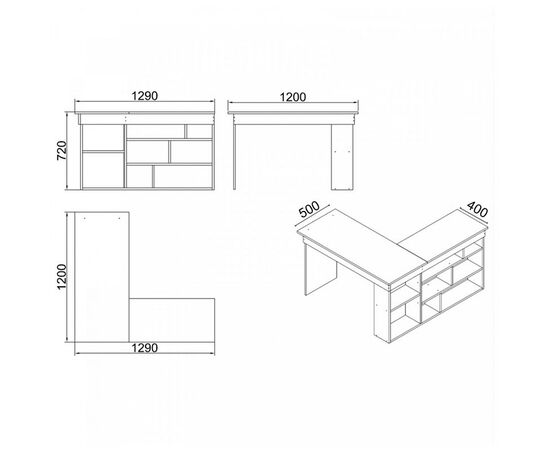 Γραφείο γωνιακό Rosaline pakoworld ανθρακί-oak 120x129x72εκ - ΓΡΑΦΕΙΑ στο Milonadakis.gr