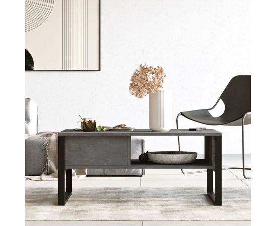 Τραπέζι σαλονιού Honora pakoworld ανθρακί antique-μαύρο 100x60x44.5εκ - ΤΡΑΠΕΖΑΚΙΑ ΣΑΛΟΝΙΟΥ στο Milonadakis.gr
