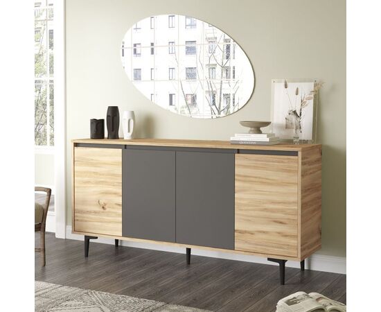 Μπουφές Augusta pakoworld oak-ανθρακί 160x40x78.5εκ - ΜΠΟΥΦΕΔΕΣ-ΚΟΝΣΟΛΕΣ στο Milonadakis.gr