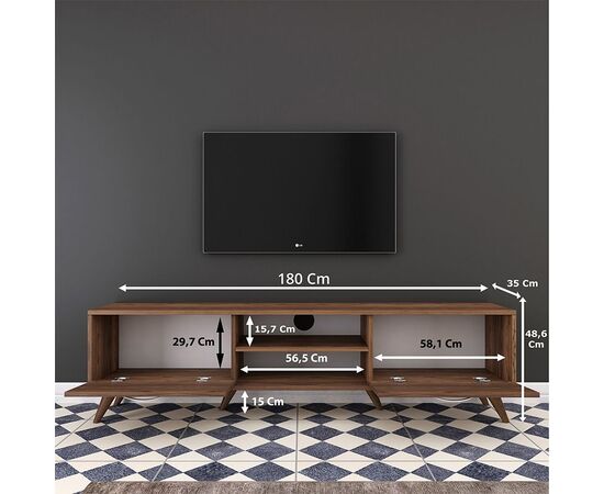 Έπιπλο τηλεόρασης Sabian pakoworld καρυδί 180x35x48,5εκ - ΕΠΙΠΛΑ ΤΗΛΕΟΡΑΣΗΣ στο Milonadakis.gr