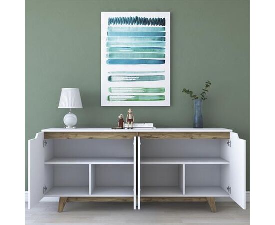 Μπουφές Rafaelo pakoworld λευκό-καρυδί 180x45x78,5εκ - ΜΠΟΥΦΕΔΕΣ-ΚΟΝΣΟΛΕΣ στο Milonadakis.gr