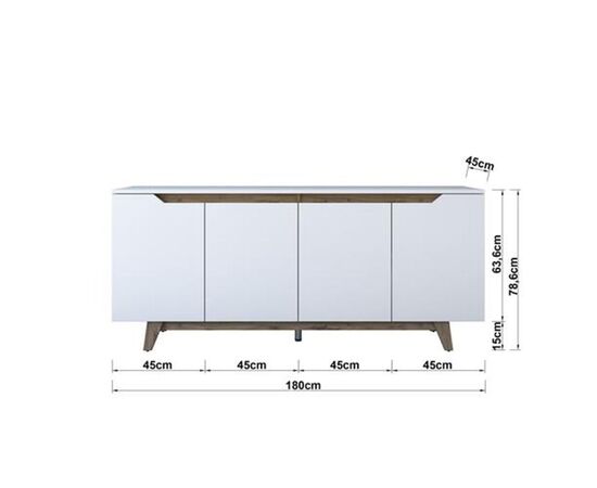 Μπουφές Rafaelo pakoworld λευκό-καρυδί 180x45x78,5εκ - ΜΠΟΥΦΕΔΕΣ-ΚΟΝΣΟΛΕΣ στο Milonadakis.gr