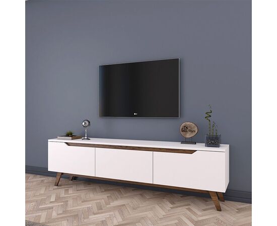 Έπιπλο τηλεόρασης Kasandra pakoworld λευκό-καρυδί 180x35x48,5εκ - ΕΠΙΠΛΑ ΤΗΛΕΟΡΑΣΗΣ στο Milonadakis.gr