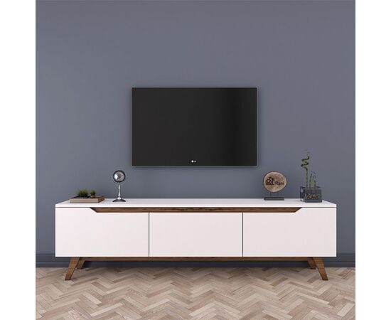 Έπιπλο τηλεόρασης Kasandra pakoworld λευκό-καρυδί 180x35x48,5εκ - ΕΠΙΠΛΑ ΤΗΛΕΟΡΑΣΗΣ στο Milonadakis.gr