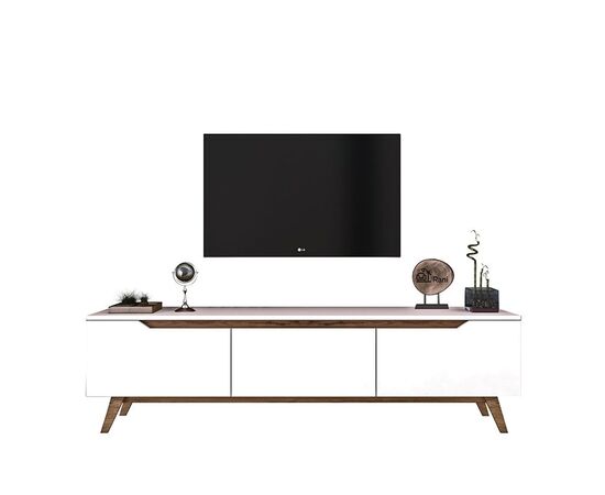 Έπιπλο τηλεόρασης Kasandra pakoworld λευκό-καρυδί 180x35x48,5εκ - ΕΠΙΠΛΑ ΤΗΛΕΟΡΑΣΗΣ στο Milonadakis.gr