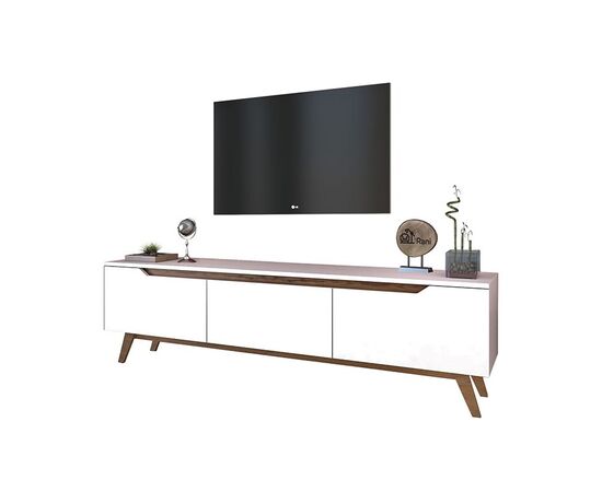 Έπιπλο τηλεόρασης Kasandra pakoworld λευκό-καρυδί 180x35x48,5εκ - ΕΠΙΠΛΑ ΤΗΛΕΟΡΑΣΗΣ στο Milonadakis.gr