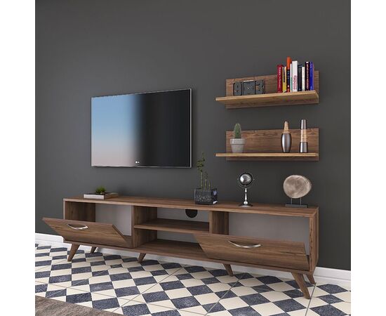 Σύνθετο σαλονιού Jasmine pakoworld καρυδί 180x35x48.5εκ - ΣΥΝΘΕΣΕΙΣ ΣΑΛΟΝΙΟΥ στο Milonadakis.gr