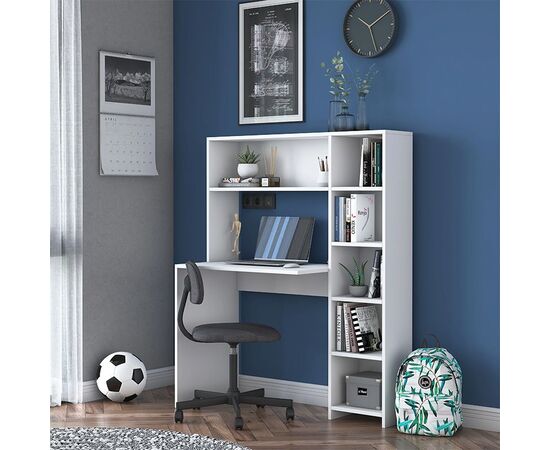 Γραφείο με βιβλιοθήκη Janson pakoworld λευκό 113x40x142εκ - ΓΡΑΦΕΙΑ στο Milonadakis.gr