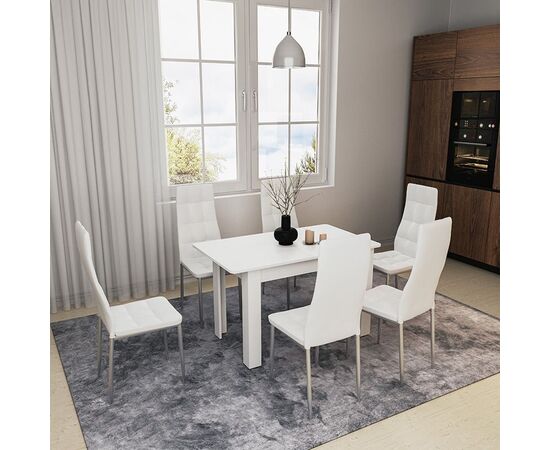 Τραπέζι Quiin pakoworld επεκτεινόμενο λευκό 120-164x70x73.5εκ - ΤΡΑΠΕΖΙΑ ΚΟΥΖΙΝΑΣ στο Milonadakis.gr