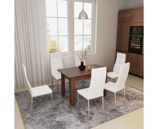 Τραπέζι Quiin pakoworld επεκτεινόμενο καρυδί 120-164x70x73.5εκ - ΤΡΑΠΕΖΙΑ ΚΟΥΖΙΝΑΣ στο Milonadakis.gr