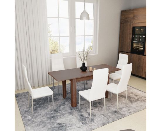 Τραπέζι Quiin pakoworld επεκτεινόμενο καρυδί 120-164x70x73.5εκ - ΤΡΑΠΕΖΙΑ ΚΟΥΖΙΝΑΣ στο Milonadakis.gr