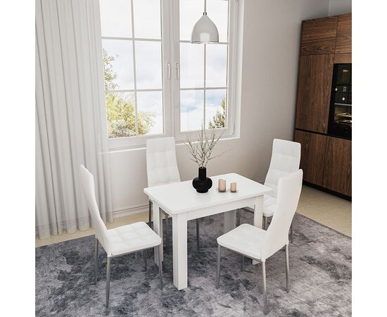 Τραπέζι Celeste pakoworld λευκό 100x60x73.5εκ - ΤΡΑΠΕΖΙΑ ΚΟΥΖΙΝΑΣ στο Milonadakis.gr