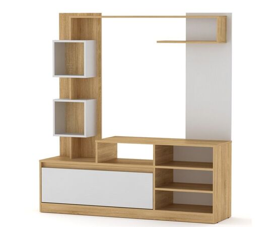Σύνθετο σαλονιού Aiden pakoworld sonoma-λευκό 150x38.5x160εκ - ΣΥΝΘΕΣΕΙΣ ΣΑΛΟΝΙΟΥ στο Milonadakis.gr
