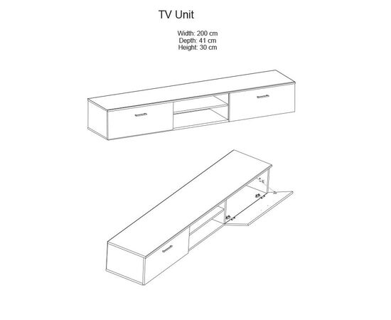 Σύνθετο σαλονιού Salome pakoworld LED wenge 200x41x190εκ - ΣΥΝΘΕΣΕΙΣ ΣΑΛΟΝΙΟΥ στο Milonadakis.gr