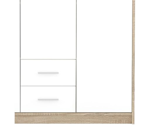 Ντουλάπα ρούχων Serenity pakoworld τρίφυλλη sonoma-λευκό 118.5x54x196.5εκ - ΝΤΟΥΛΑΠΕΣ στο Milonadakis.gr
