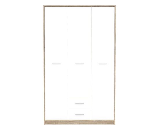 Ντουλάπα ρούχων Serenity pakoworld τρίφυλλη sonoma-λευκό 118.5x54x196.5εκ - ΝΤΟΥΛΑΠΕΣ στο Milonadakis.gr