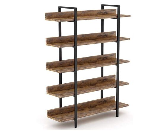 Βιβλιοθήκη Almond pakoworld καρυδί-μαύρο 119x27x185εκ - ΒΙΒΛΙΟΘΗΚΕΣ στο Milonadakis.gr