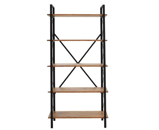 Βιβλιοθήκη Wook pakoworld καρυδί-μαύρο 90x34x180εκ - ΒΙΒΛΙΟΘΗΚΕΣ στο Milonadakis.gr
