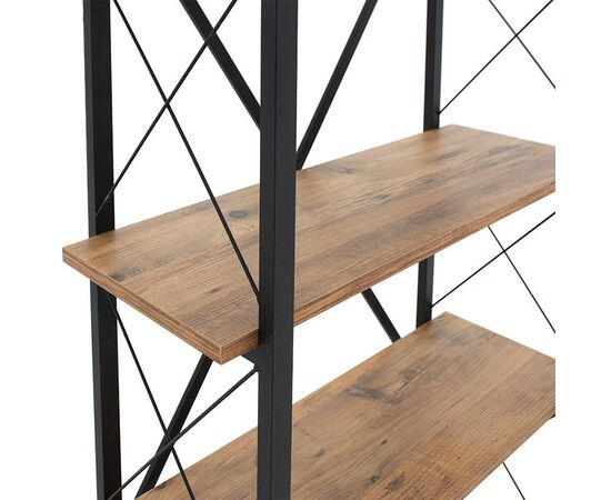 Βιβλιοθήκη Wook pakoworld καρυδί-μαύρο 90x34x180εκ - ΒΙΒΛΙΟΘΗΚΕΣ στο Milonadakis.gr