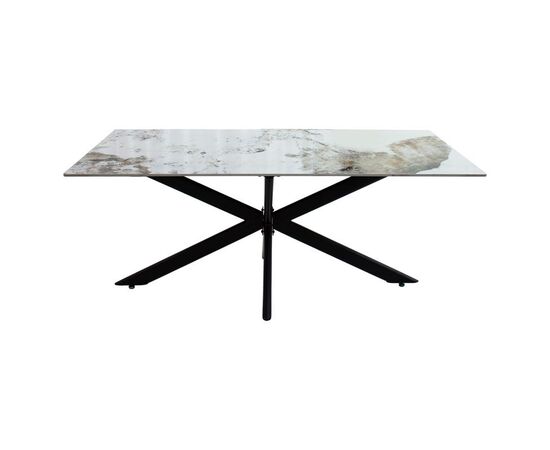 Τραπέζι Bethan pakoworld sintered stone λευκό μαρμάρου-μαύρο 180x90x75εκ - ΤΡΑΠΕΖΙΑ ΚΟΥΖΙΝΑΣ στο Milonadakis.gr