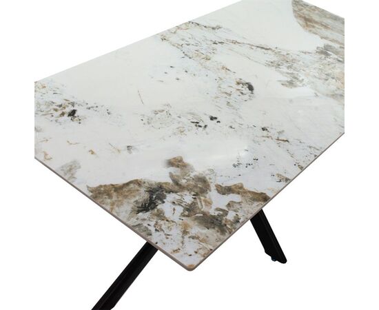 Τραπέζι Bethan pakoworld sintered stone λευκό μαρμάρου-μαύρο 180x90x75εκ - ΤΡΑΠΕΖΙΑ ΚΟΥΖΙΝΑΣ στο Milonadakis.gr