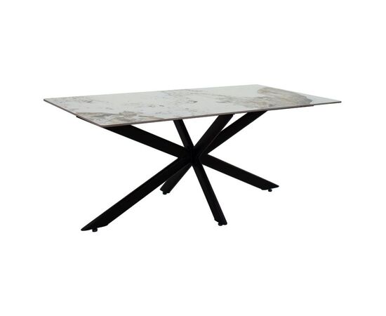 Τραπέζι Bethan pakoworld sintered stone λευκό μαρμάρου-μαύρο 180x90x75εκ - ΤΡΑΠΕΖΙΑ ΚΟΥΖΙΝΑΣ στο Milonadakis.gr