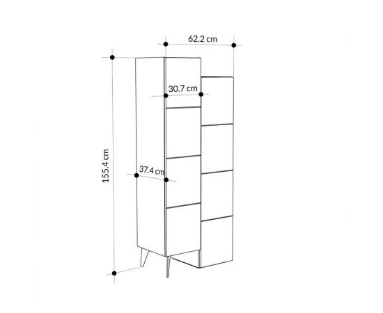 Ντουλάπι-στήλη Romane pakoworld μόκα 62.2x37.4x155.4εκ - ΟΡΓΑΝΩΣΗ ΣΠΙΤΙΟΥ στο Milonadakis.gr