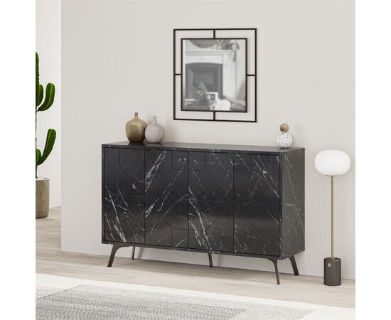 Μπουφές Ursula pakoworld μαύρο μαρμάρου 123x35x77.5εκ - ΜΠΟΥΦΕΔΕΣ-ΚΟΝΣΟΛΕΣ στο Milonadakis.gr