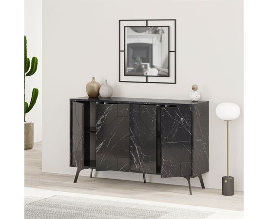 Μπουφές Ursula pakoworld μαύρο μαρμάρου 123x35x77.5εκ - ΜΠΟΥΦΕΔΕΣ-ΚΟΝΣΟΛΕΣ στο Milonadakis.gr