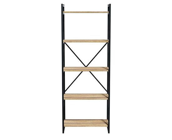 Βιβλιοθήκη Baker pakoworld καρυδί-μαύρο 66x34x180εκ - ΒΙΒΛΙΟΘΗΚΕΣ στο Milonadakis.gr
