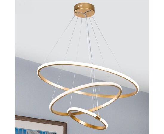 Φωτιστικό οροφής τρίφωτο PWL-1156 pakoworld LED 60-80W χρυσό Φ60x75cm - ΦΩΤΙΣΤΙΚΑ ΟΡΟΦΗΣ στο Milonadakis.gr