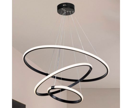 Φωτιστικό οροφής τρίφωτο PWL-1156 pakoworld LED 60-80W μαύρο Φ60x75cm - ΦΩΤΙΣΤΙΚΑ ΟΡΟΦΗΣ στο Milonadakis.gr