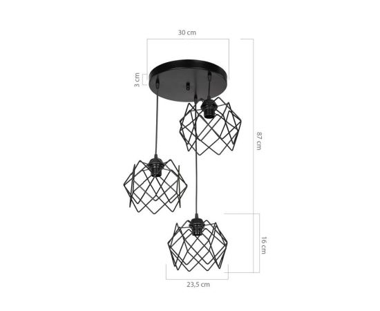 Φωτιστικό οροφής τρίφωτο PWL-1021 pakoworld Ε27 μαύρο Φ40x80εκ - ΦΩΤΙΣΤΙΚΑ ΟΡΟΦΗΣ στο Milonadakis.gr