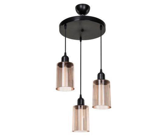 Φωτιστικό οροφής τρίφωτο PWL-1195 pakoworld Ε27 μαύρο-amber Φ30x80εκ - ΦΩΤΙΣΤΙΚΑ ΟΡΟΦΗΣ στο Milonadakis.gr