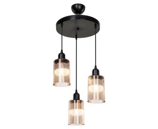 Φωτιστικό οροφής τρίφωτο PWL-1195 pakoworld Ε27 μαύρο-amber Φ30x80εκ - ΦΩΤΙΣΤΙΚΑ ΟΡΟΦΗΣ στο Milonadakis.gr