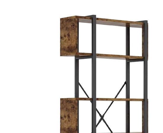 Βιβλιοθήκη Graham pakoworld καρυδί-μαύρο 120x22x185εκ - ΒΙΒΛΙΟΘΗΚΕΣ στο Milonadakis.gr