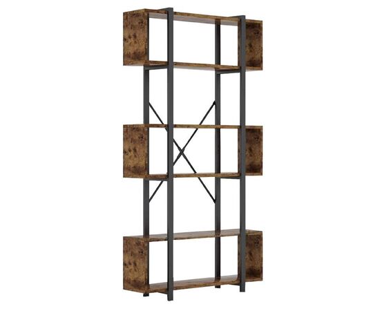 Βιβλιοθήκη Graham pakoworld καρυδί-μαύρο 120x22x185εκ - ΒΙΒΛΙΟΘΗΚΕΣ στο Milonadakis.gr