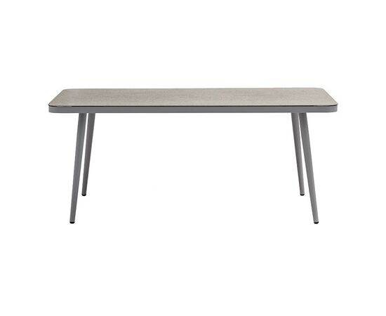 Τραπέζι Ecco pakoworld αλουμίνιο γκρι-γυαλί μπεζ 160x90x75εκ - ΤΡΑΠΕΖΙΑ ΚΟΥΖΙΝΑΣ στο Milonadakis.gr