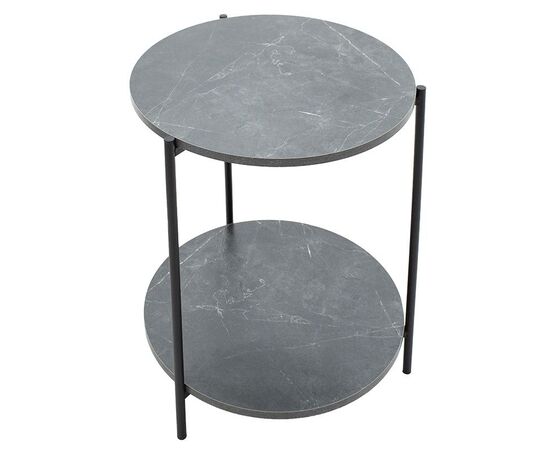 Βοηθητικό τραπέζι Rhythm MDF γκρι μαρμάρου-μαύρο Φ48x60cm - ΒΟΗΘΗΤΙΚΑ ΤΡΑΠΕΖΑΚΙΑ στο Milonadakis.gr