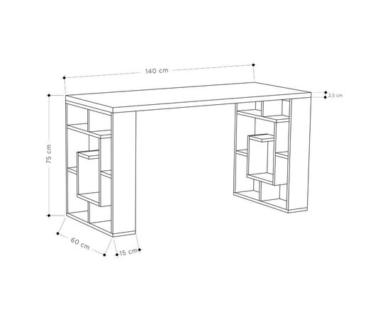 Γραφείο Labirent pakoworld χρώμα λευκό-καρυδί 140x60x75εκ - ΓΡΑΦΕΙΑ στο Milonadakis.gr