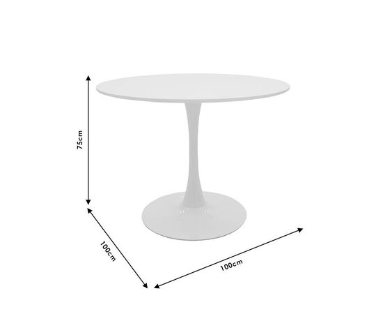 Τραπέζι Balou pakoworld MDF λευκό Φ100x75εκ - ΤΡΑΠΕΖΙΑ ΚΟΥΖΙΝΑΣ στο Milonadakis.gr