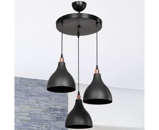 Φωτιστικό οροφής τρίφωτο Lofty pakoworld Ε27 μαύρο Φ40x80εκ - ΦΩΤΙΣΤΙΚΑ ΟΡΟΦΗΣ στο Milonadakis.gr
