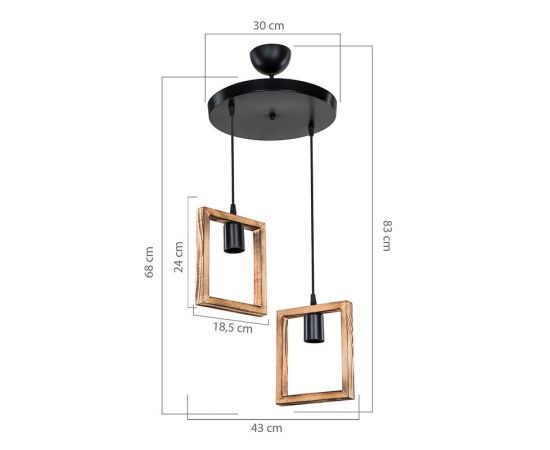 Φωτιστικό οροφής δίφωτο Isolate pakoworld Ε27 καρυδί Φ43x83εκ - ΦΩΤΙΣΤΙΚΑ ΟΡΟΦΗΣ στο Milonadakis.gr
