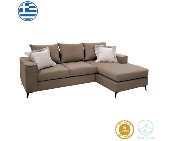 Γωνιακός καναπές Fabulous pakoworld αναστρέψιμος ύφασμα mocha-cream 240x165x95εκ - ΚΑΝΑΠΕΔΕΣ-ΣΑΛΟΝΙΑ στο Milonadakis.gr