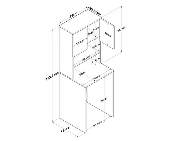 Έπιπλο πλυντηρίου Rasmus pakoworld ανθρακί-φυσικό 65x60x183.6εκ. - ΟΡΓΑΝΩΣΗ ΣΠΙΤΙΟΥ στο Milonadakis.gr