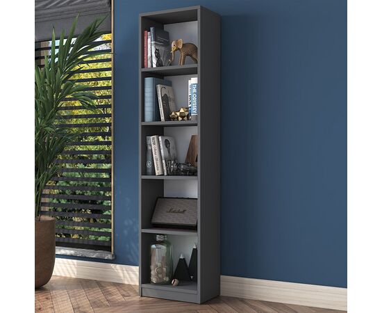 Βιβλιοθήκη Goldie pakoworld ανθρακί-λευκό 40x25x161.80εκ - ΒΙΒΛΙΟΘΗΚΕΣ στο Milonadakis.gr